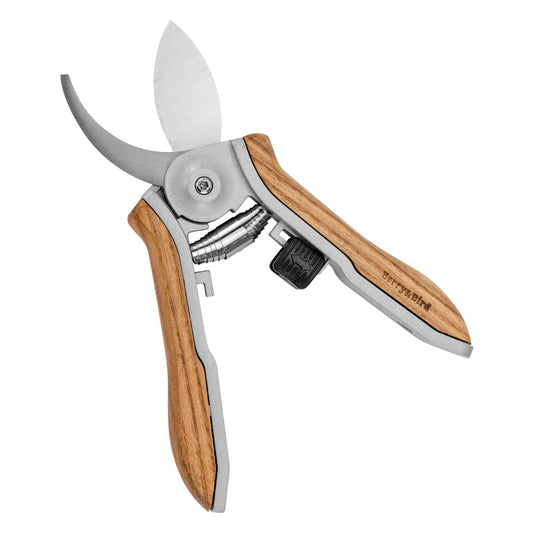 Garden Shears Mini Pruning Shears 6.1 inch Stainless Steel Curved Blades Pruning Scissors with Wooden Handle