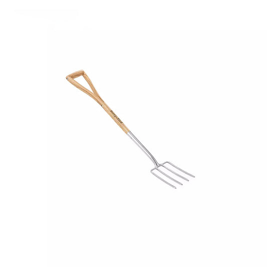 Garden Tools 4-Tine Kid Digging Fork 28.07 Inch with D-Handle Stainless Steel Spading Fork