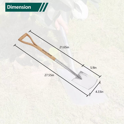 Garden Tools Kid Digging Spade 27.55 Inch with D-Handle Stainless Steel Garden Spade