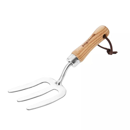 Garden Tools Kid Hand Fork 7.8 Inch Stainless Steel Hand Weed Fork with Wood Handle