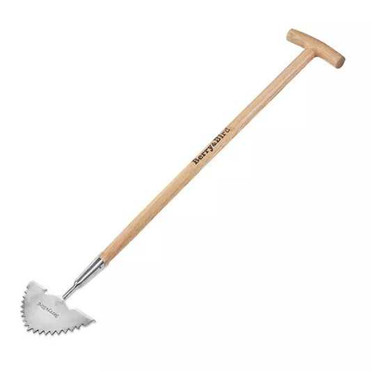 Garden Tools Lawn Edger 39.37 inch Stainless Steel Half-Moon Lawn Edger with T-shaped Long Wooden Handle