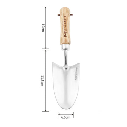 Garden Tools Lighter Range Hand Trowel 9.25 inch Stainless Steel Potting Soils Scoop with Wood Handle