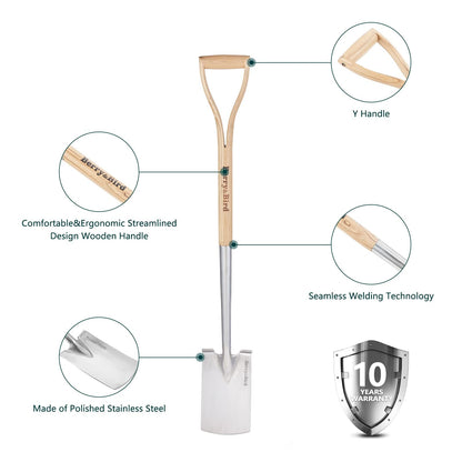 Digging Spade Gardening Square Border Spade 41.3 inch with D-Grip Handle