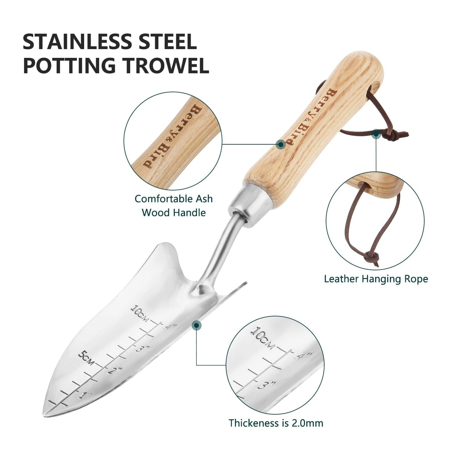 Garden Tools Transplanter Trowel with Wooden Handle