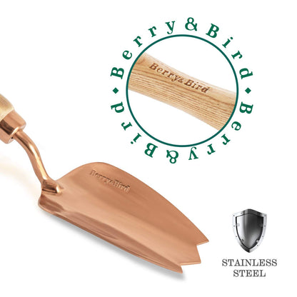 Garden Tool Hand Trowel Heavy Duty Stainless Steel Small Flower Shovel (Rose Gold)