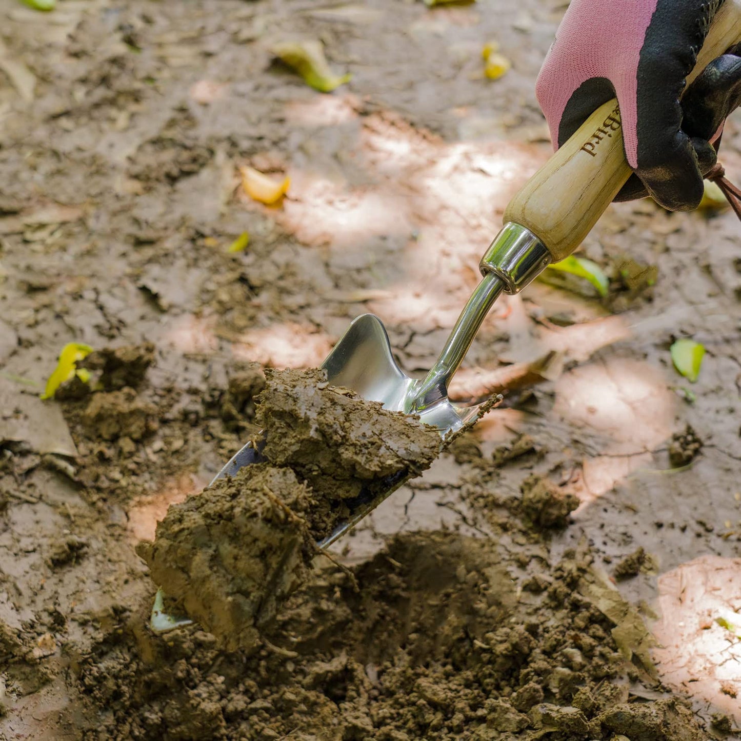 Garden Tools Transplanter Trowel with Wooden Handle