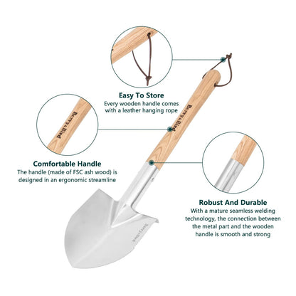 Camping Shovel 19.8 inch Multipurpose Stainless Steel Gardening Digging Spade